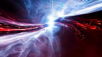 Poster - A vivid depiction of an energy explosion in deep space, with glowing plasma waves , illustrating quantum energy, high-powered plasma dynamics, and futuristic cosmic forces.