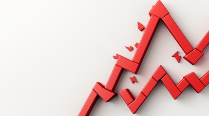 Poster - Red Chart Lines Show Business Trends on a Light Background