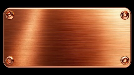 Poster - Reflective Copper Plate with Brushed Texture and Screw Fasteners
