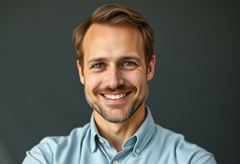 Wall Mural - Portrait of a male teacher with a warm smile