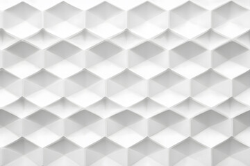 Aufkleber - White geometric pattern with repeating diamond-like shapes. Abstract design with light and shadow. Modern, clean, and visually appealing texture.