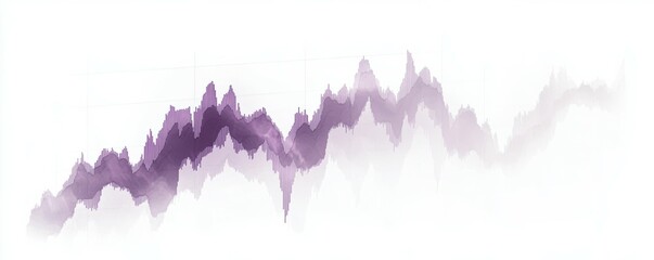 Poster - Abstract financial graph with purple tones on white background