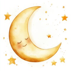 Wall Mural - Moon And Stars Illustration