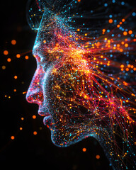 Poster - Exploring the neural connections of the mind through vibrant colors and patterns