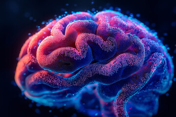 Poster - Floating numbers and vibrant colors create a mesmerizing brain structure