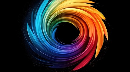 Poster - Abstract Rainbow Swirl Artistic Design Illustration