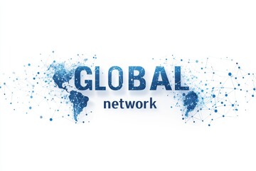 Poster - Creative graphic layout for advertising global network concept with interconnected dots and nodes