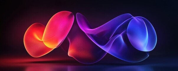 Poster - Colorful abstract light waves in dark space displaying vibrant motion