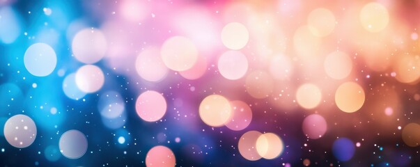 Poster - Colorful abstract bokeh background with soft pastel hues and glittering light circles