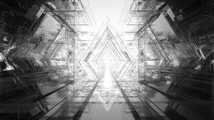 Poster - hologram milestone. milestone made of polygons, triangles, dots, and lines. low-poly milestone struc