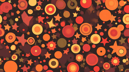 Poster - A seamless background of circular patterns. Seamless patterns from shapes color. A star-shaped pattern. Pattern in red colours.
