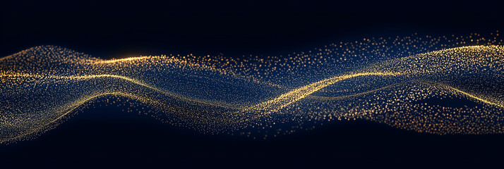 Wall Mural - abstract background with dark blue and gold particle. christmas golden light shine particles bokeh o