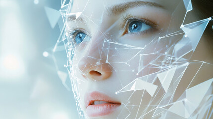 Poster - hologram plastic surgeon. plastic surgery of polygons, triangles of points and lines. plastic of the