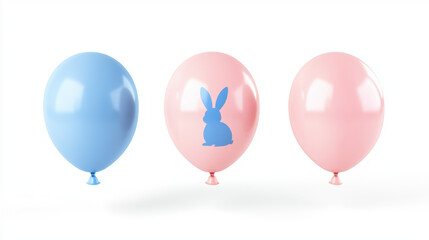 Wall Mural - easter community event. Pastel balloons with bunny prints, perfect for Easter celebrations