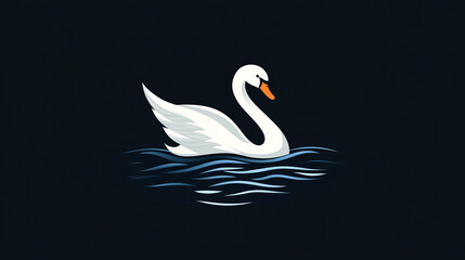 Naklejka na meble Vector logo Swan. Brand logo in the form of a Swan in the water.