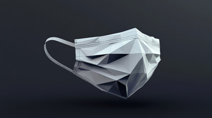 Poster - the hologram mask. medical mask of polygons, triangles of points and lines. medical low-poly mask th