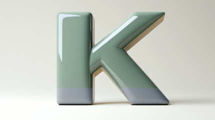 Wall Mural - Vector letter K logo. Grey and green versions of the logo K.