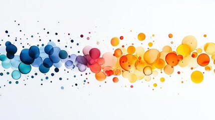 Wall Mural -   A vibrant composition of intertwined circles and dots against a pure white backdrop