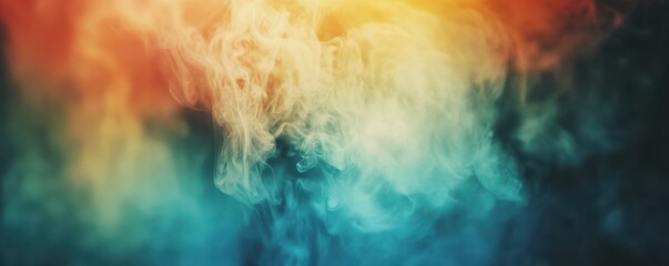 Poster - Vibrant abstract smoke in warm and cool tones