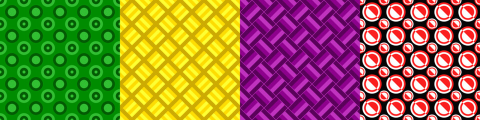 Poster - Seamless geometric threetone pattern set