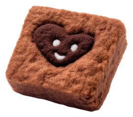 Wall Mural - PNG Felt stickers of a single brownie confectionery chocolate biscuit.