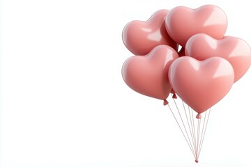 Wall Mural - bunch of pink balloons with hearts on them
