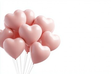 Wall Mural - bunch of pink balloons in the shape of hearts