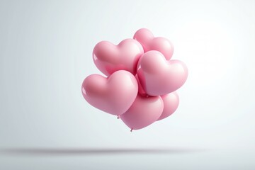 Wall Mural - bunch of pink balloons with hearts on them