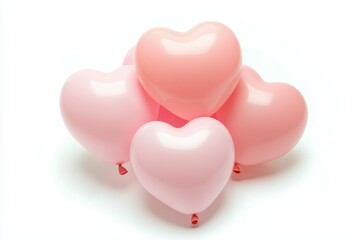 Wall Mural - bunch of pink balloons in the shape of hearts