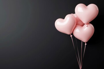 Wall Mural - bunch of pink balloons with hearts on them are floating in the air