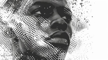 Aufkleber - Striking black-and-white portrait of a person