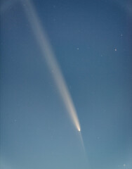 Wall Mural - Comet 2023 A3 Tsuchinshan ATLAS
Interstellar comet. A comet with a long tail crossing space. Comet stars and night sky rainbow in space