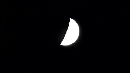 Wall Mural - Crescent moon, Moon illuminating the night. The moon its craters. Natural satellite. Observing the Moon telescope moon in the night