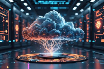 Poster - Modern Digital Overlays and Backdrop Design for Ecosystem Visualization and Cloud Technology Representation