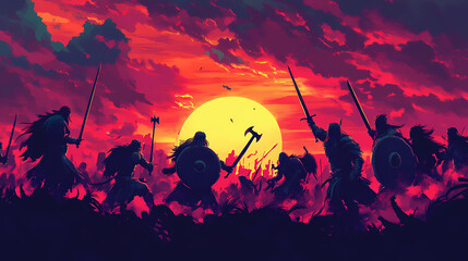 Wall Mural - dark viking squads