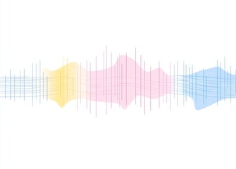 Wall Mural - a contemporary design featuring colorful striped rectangles in a retro style with a risograph effect