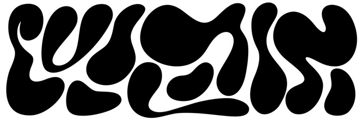 Fototapete - Abstract Liquid Shapes. Vector Organic Blob Design. Modern Y2K Fluid Splashes. Wavy Bubble Forms