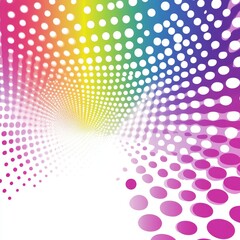 Wall Mural - A white background showcasing an abstract halftone pattern of colorful dots