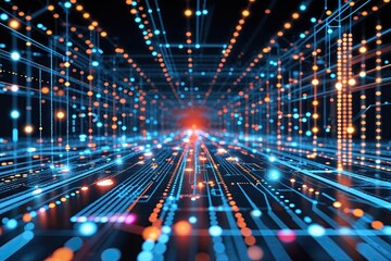 Poster - Innovative Technology Backgrounds with Dots Lines and Digital Connections for Enhanced Future Visualization