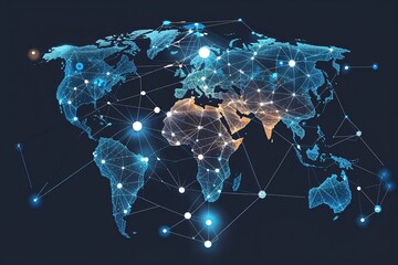Poster - Global Network Connections: Abstract Technology and Connectivity Structure in Polygonal Design