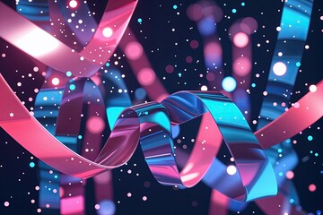 Poster - Innovative Digital Design of Ribbons and Points for Enhanced Future Data Integration and Interaction Background