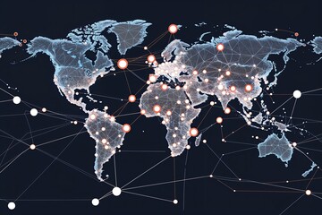 Poster - Connecting the World through Points and Lines Conceptual Wireframe Visualization