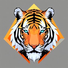 Sticker - Majestic Tiger: A Geometric Masterpiece