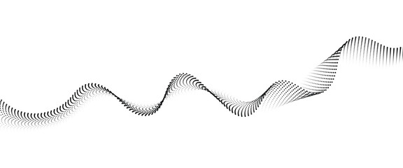 Poster - flowing dot wave halftone gradient pattern on transparent background