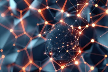 Poster - Advanced Abstract Designs of Lines and Dots in a Hexagonal Grid for Enhanced Digital Analytics and Technology Solutions