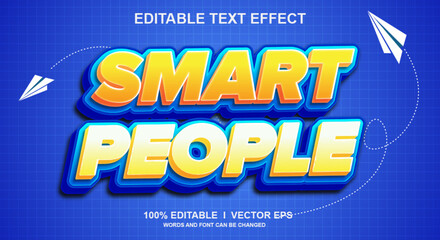 Poster -  smart people 3d vector text effect with modern style design