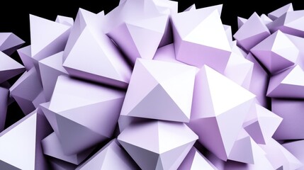Poster - Abstract lilac geometric shapes, 3D render.