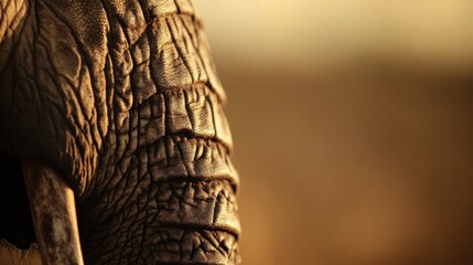 elephant skin texture, close-up, african savanna sunset