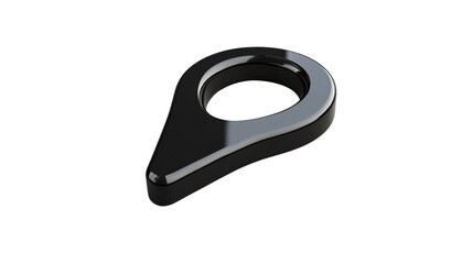 Poster - Shiny black location pin icon on transparent background
