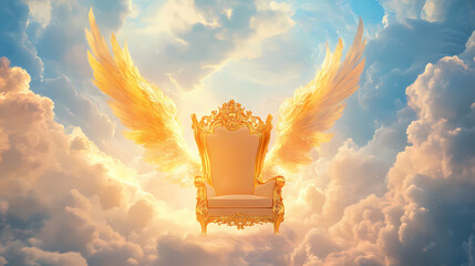 Wall Mural - heavenly majestic wings throne